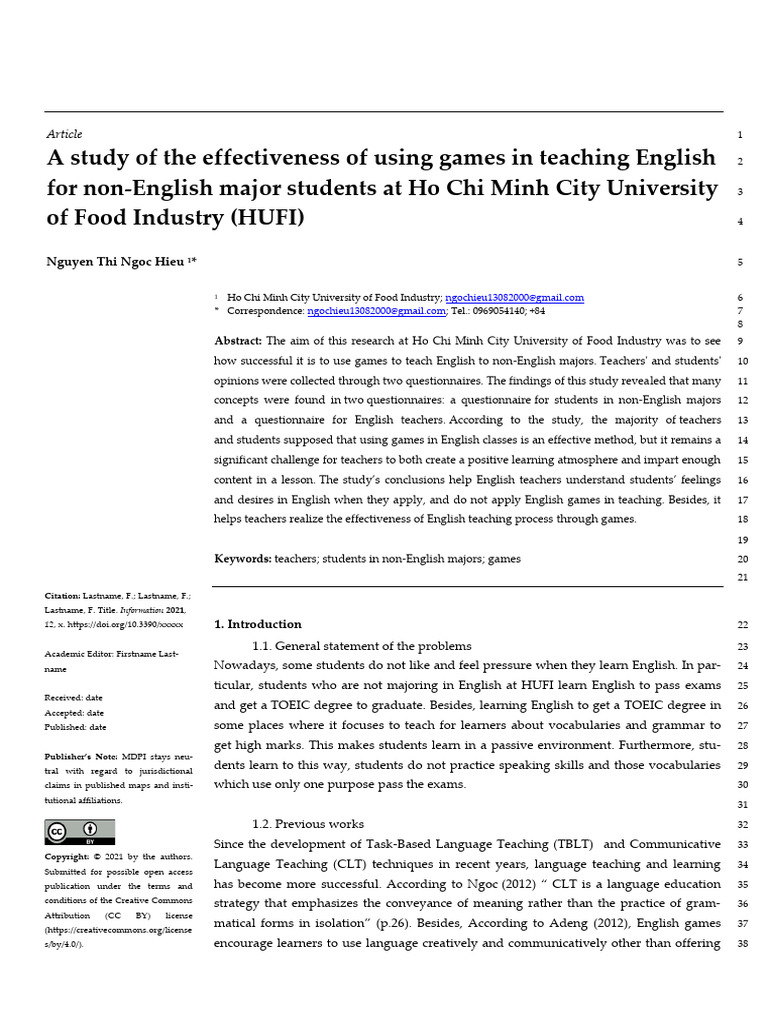 Using Games In Teaching