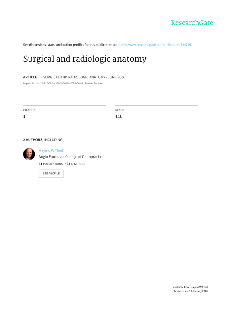 Surgical Radiol Anat | PDF | Vertebra | Clinical Medicine