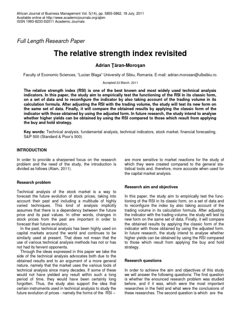 Revisiting the Relative Strength Index | PDF | Technical Analysis | Dow ...