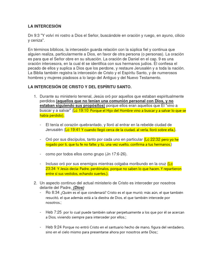 La Importancia de la Intercesión en la Oración | PDF | Intercesión ...