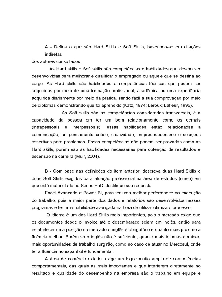 Hard e Soft Skills no Comércio Exterior | PDF | Comunicação | Gestão de ...