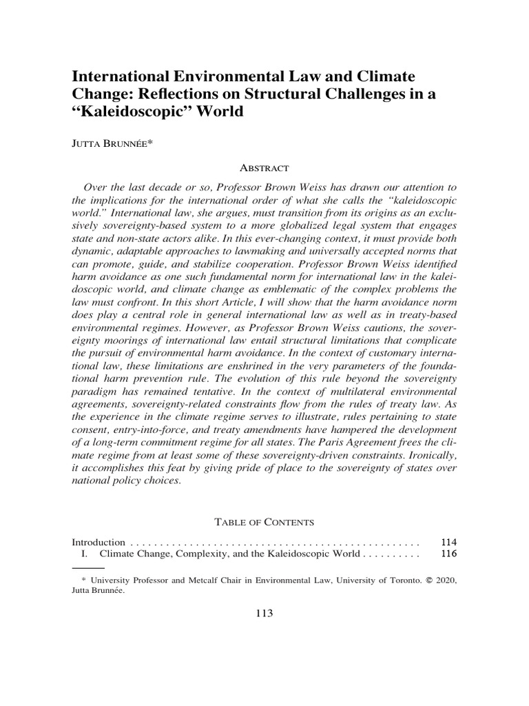 Challenges in International Environmental Law | PDF | Kyoto Protocol ...