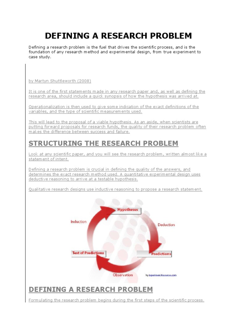Defining A Research Problem | PDF | Social Science | Science