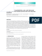 High-Ef Ciency Cu ZNSN (S, Se) Solar Cells Fabricated Through A Low-Cost Solution Process and A Two-Step Heat Treatment