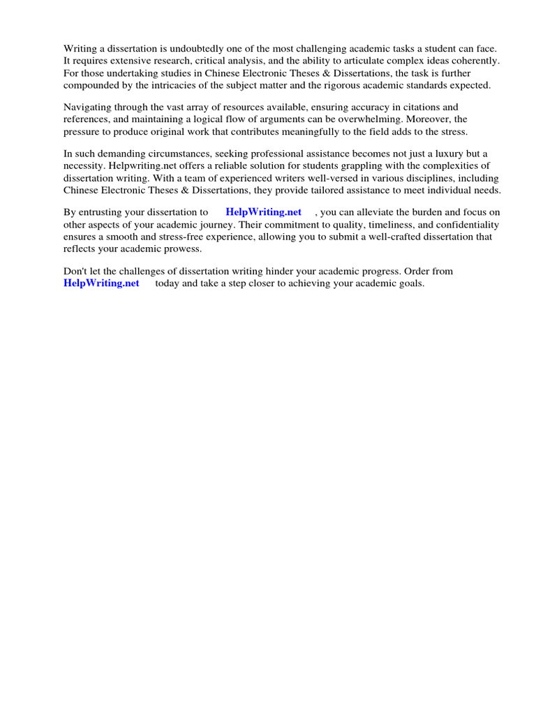 Chinese Electronic Theses Dissertations Pdf Thesis Libraries