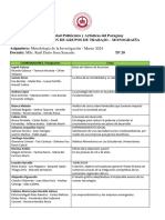 Conformación de Grupos de Trabajo Monografía