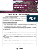 Prova Saúde Mental Residencia Enfermagem UERJ 2024