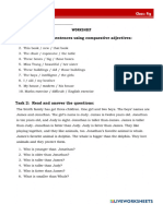 Woorksheet Comparatieve Homework