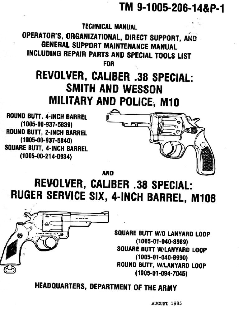 Revolver Cal 38 Special S&W TM9-1005-206-14&P-1 | PDF