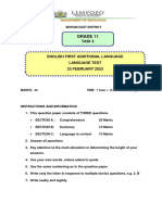 Grade 11 EFAL - Task 3 QP - 23 Feb 2024