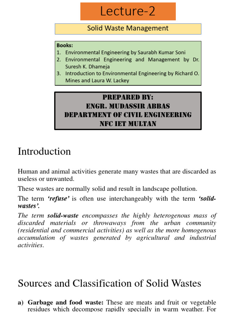 Solid Waste Management Overview | PDF | Municipal Solid Waste | Waste
