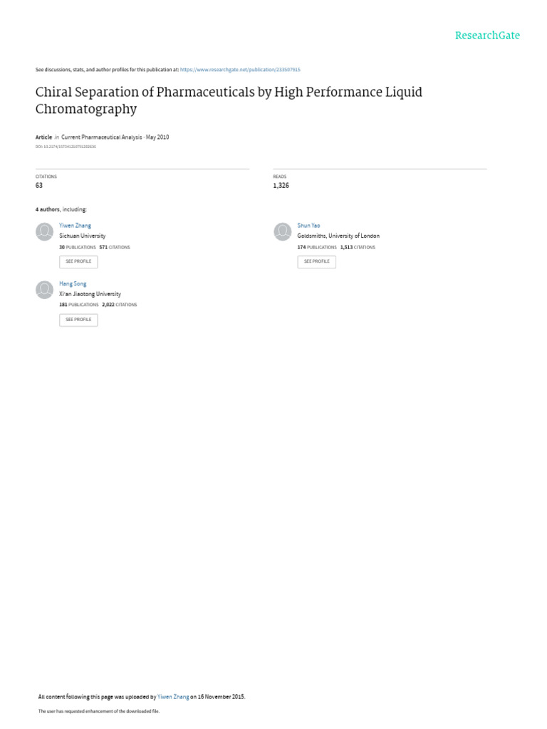 Current Pharmaceutical Analysis | PDF | Chromatography | High ...