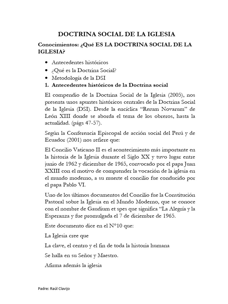 Doctrina Social de La Iglesia (22.4.23) - Dsi-C | PDF | Doctrina social ...