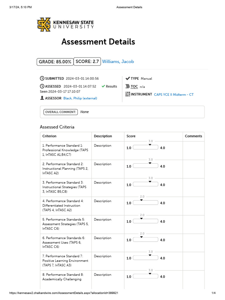 coach blacks caps assessment PDF Educational Assessment Learning