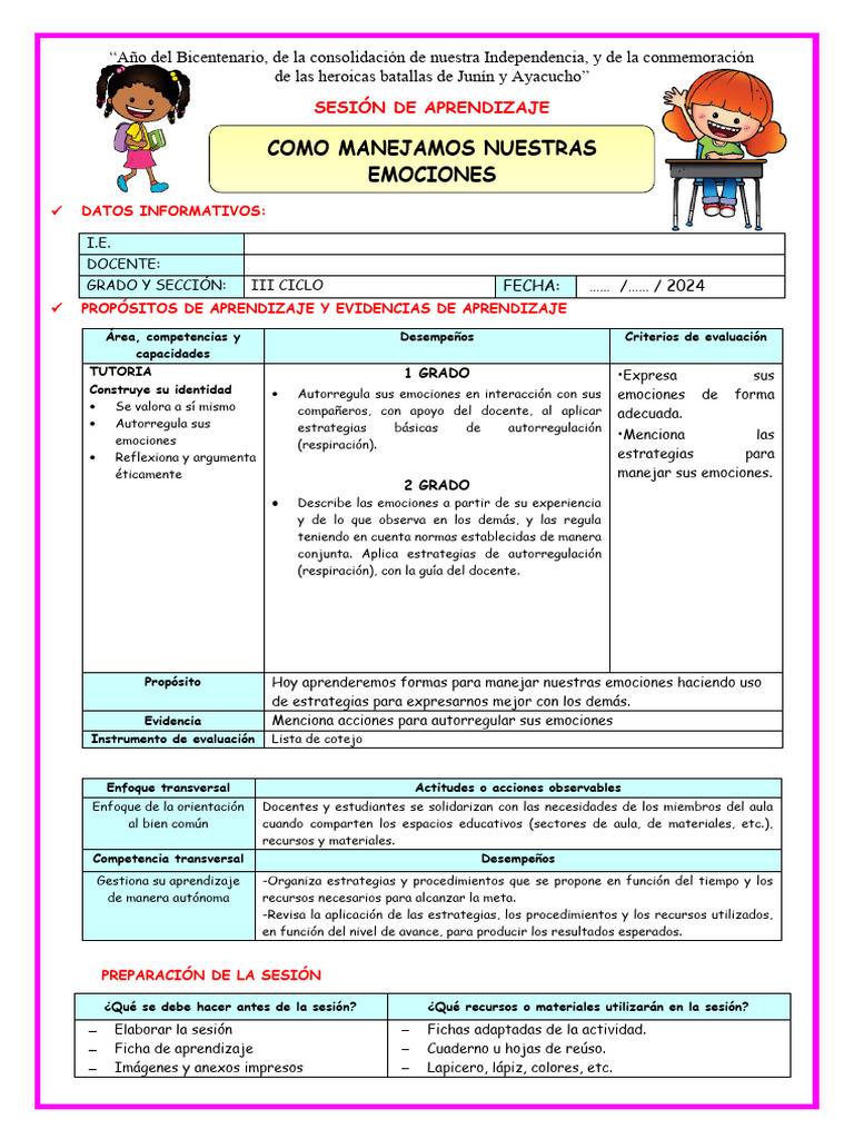 Manejo de Emociones en el Aula | PDF | Evaluación | Aprendizaje