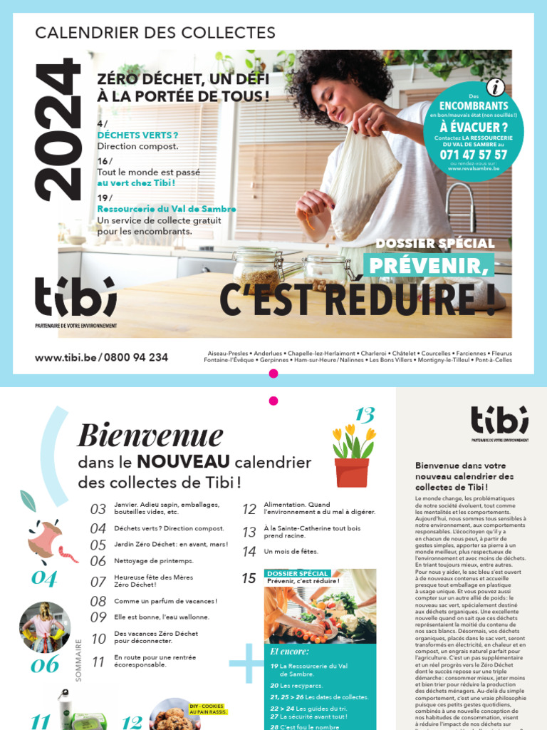 Calendrier Collectes 2024 Tibi PDF Compost Déchets