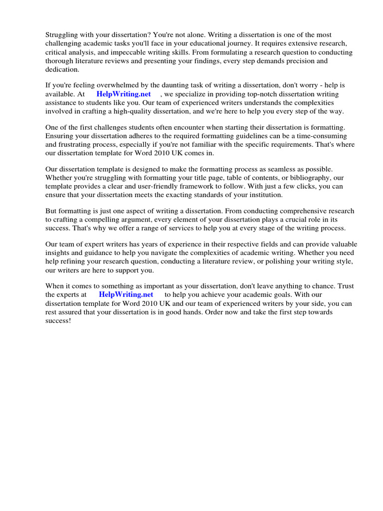 Dissertation Writing Help & Template Guide | PDF | Thesis | Essays