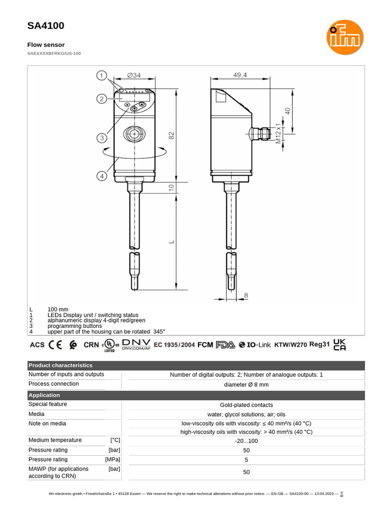 Sa4100 00 - en GB | PDF | Metrology | Manufactured Goods