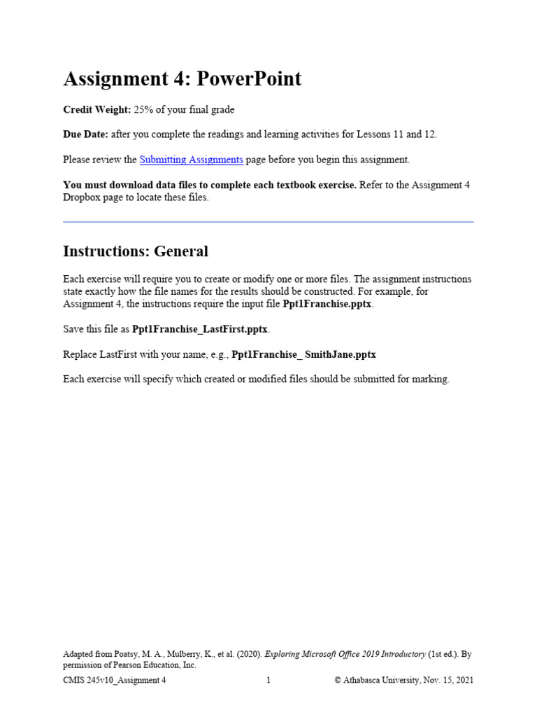 PowerPoint Assignment 4 Overview | PDF | Microsoft Power Point | Software