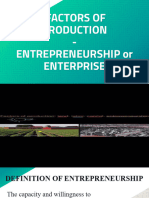 Factors of Production - Entrepreneurship 