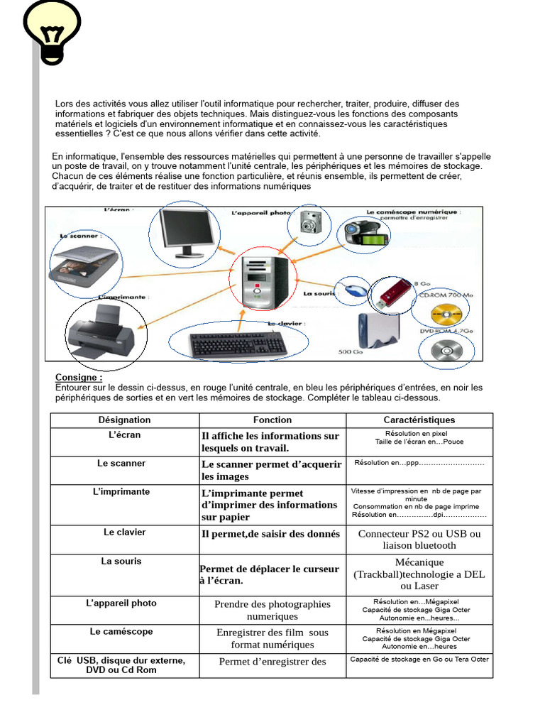 Composants de l'environnement informatique | PDF | Matériel ...