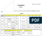 Class Schedule: Oiisbii 2023-2024