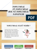 Toplumsal Statü,toplumsal Rol Ve Toplumsal Sayginlik