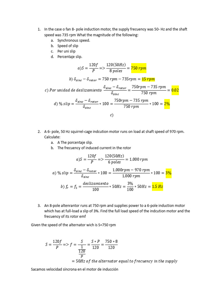 Induction Motor Slip and Torque Analysis | PDF | Electrical Engineering ...