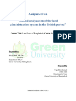 Assignment On Critical Analyzation of The Land Administration System in The British Period