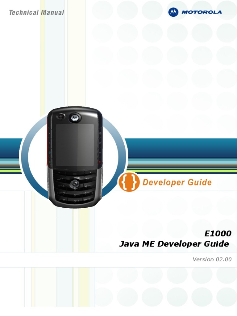 E1000 Java ME Developer Guide | PDF | Application Programming Interface ...