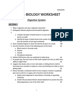 F4 Bio Worksheet Digestive System