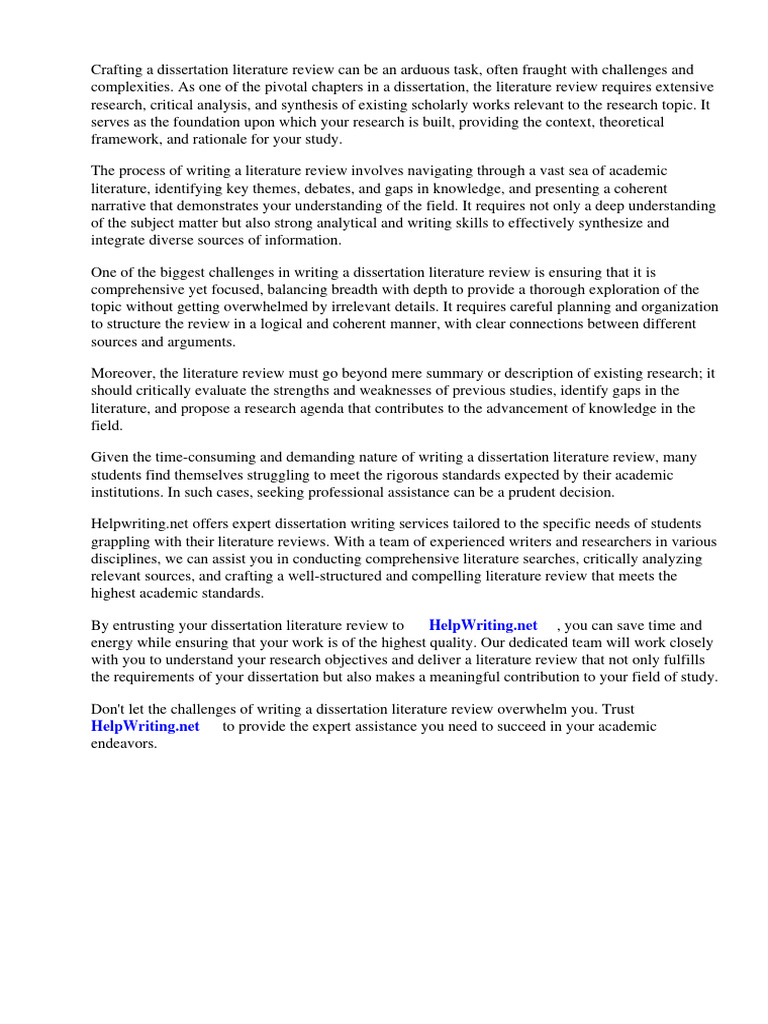 A Guide To Writing The Dissertation Literature Review | PDF | Thesis ...