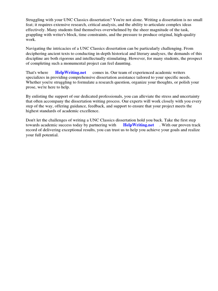Unc Classics Dissertation | PDF | Thesis | Essays