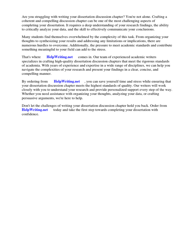 Dissertation Discussion Chapter Examples | PDF | Thesis | Methodology