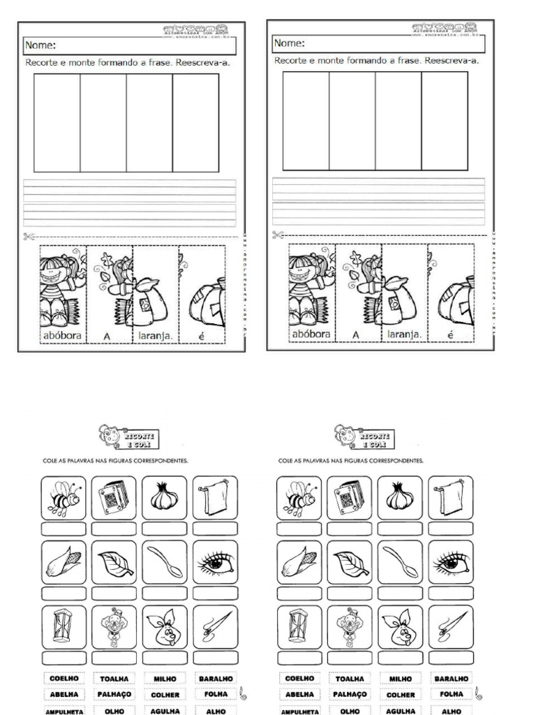 ATIVIDADE DE RECORTE | PDF
