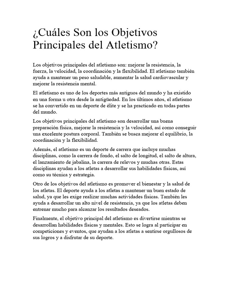 Atletismo | PDF | Deporte del atletismo | Deportes