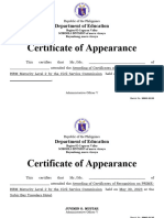 Certificate of Appearance