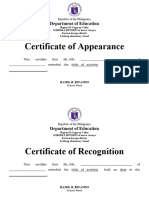 Certificate of Appearance LES