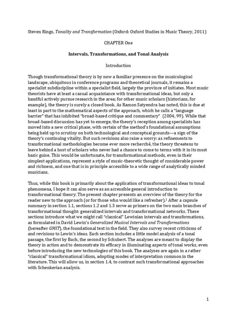 Rings Introduction Tonality and Transformation | PDF | Group ...