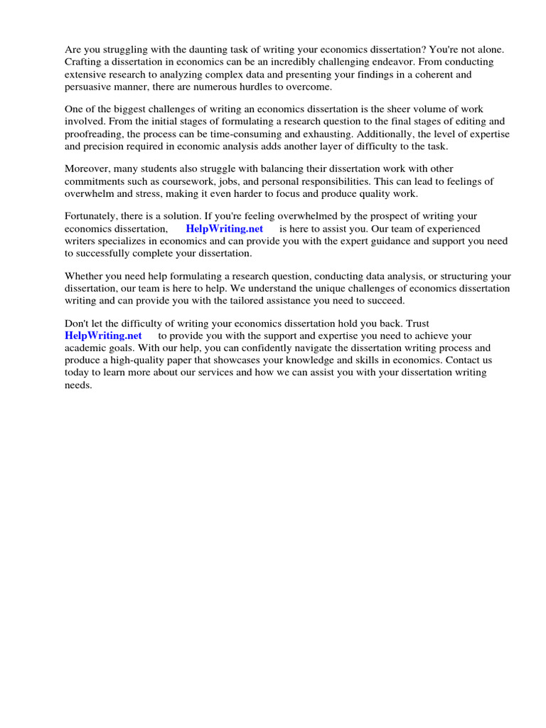Economics Dissertation Writing Pdf Thesis Economics