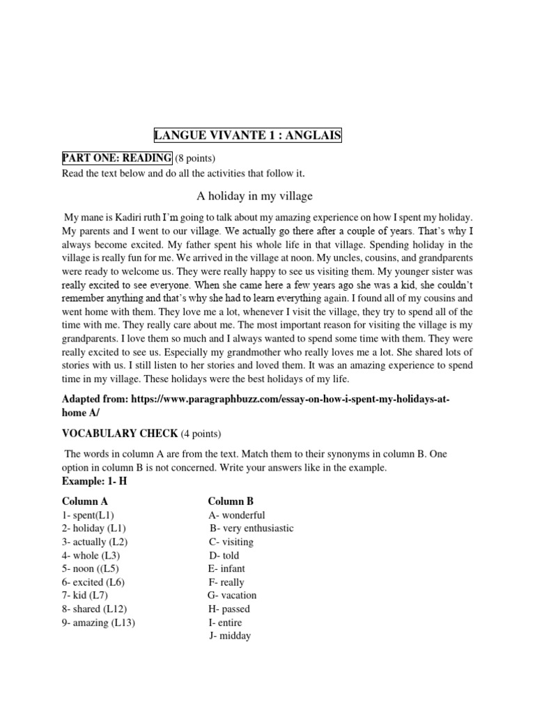 Langue Vivante 1 | PDF | Foreign Language Studies
