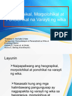 Heograpikal, Morpolohikal, Ponolohikal Na Barayti NG Wika