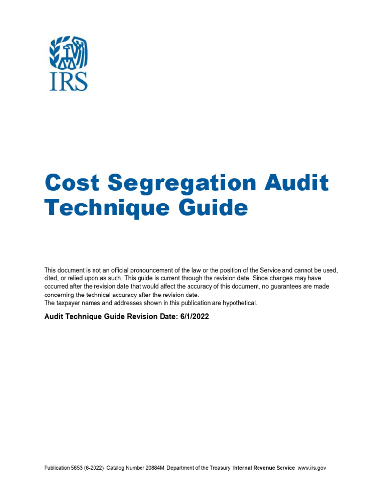 Cost Segregation Audit Techniques Guide | PDF | Depreciation | Tax ...