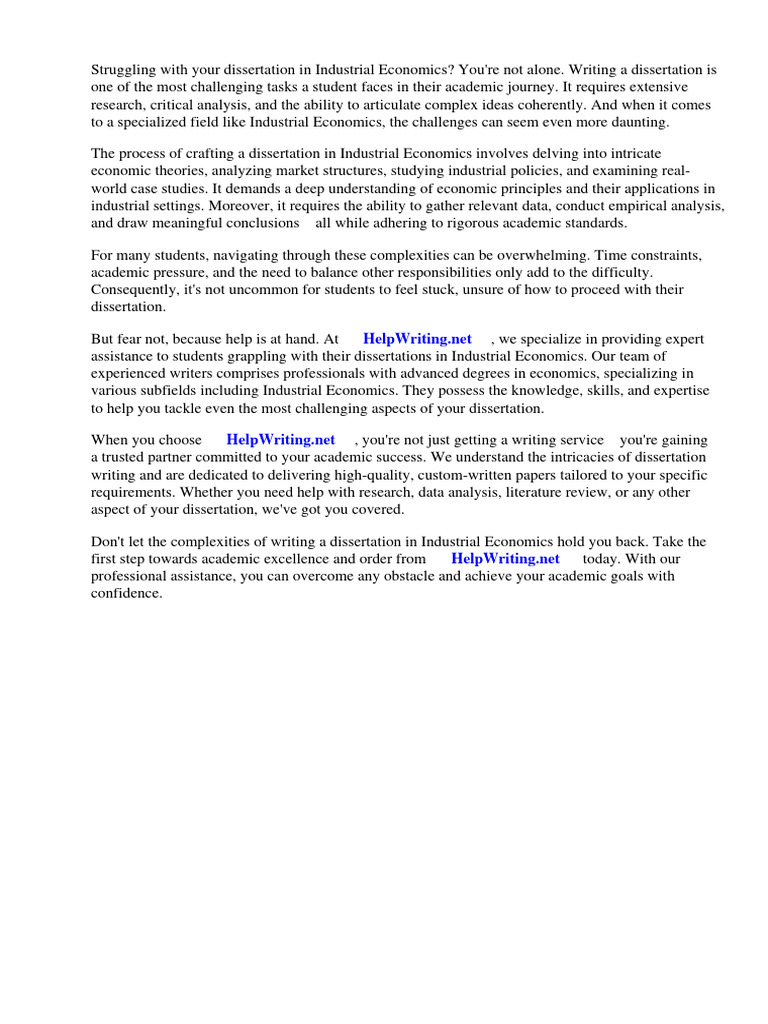 Dissertation Economie Industrielle | PDF | Economics | Thesis