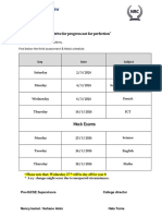 Mock Schedule Y 9