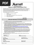 Marriott Explore Program Authorization Form | PDF