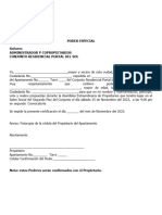 Poder Convocatoria Asamblea Extraordinaria de Propietarios Sabado Noviembre 25 2023