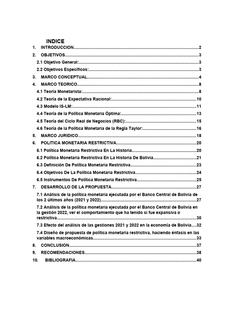 Politica Monetaria Restrictiva Final | PDF | Inflación | La política ...