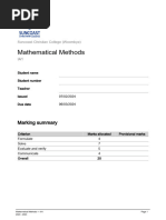 High-Level Sample Response for IA1 | PDF | Mathematics | Acceleration