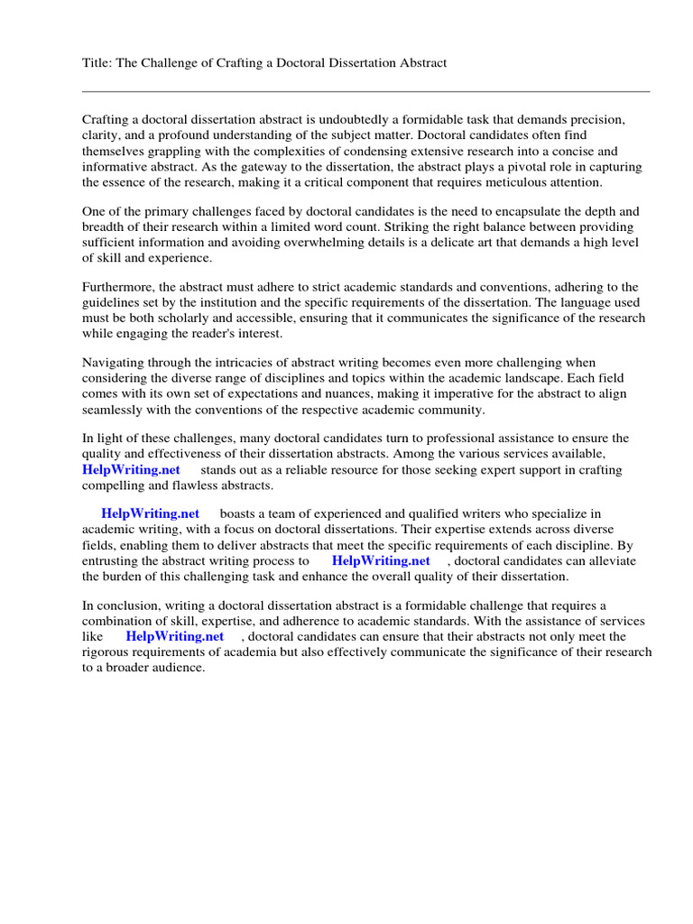 Doctoral Dissertation Abstract in Dai | PDF | Thesis | Abstract (Summary)